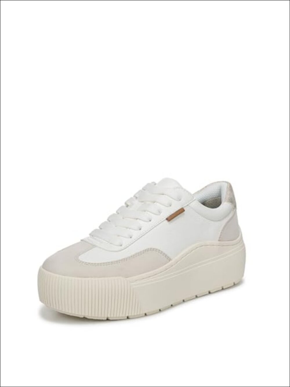 Women's Platform Faux Leather Lace-Up Sneakers Comfort Walking Shoes